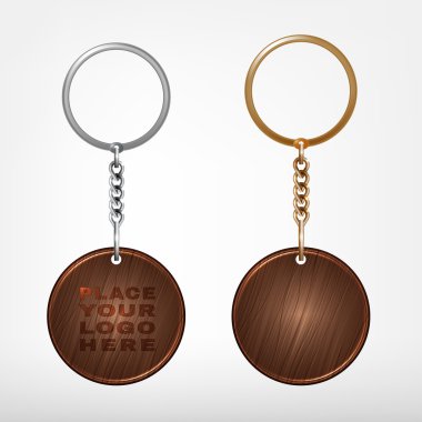 ahşap ve metal oval Anahtarlık