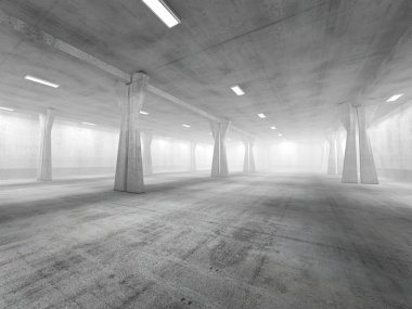 Boş underground otopark 3d render