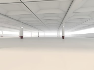 Boş park alanında 3d render