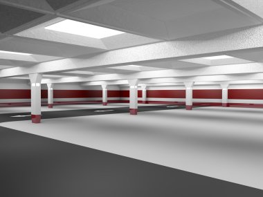 Boş underground otopark 3d render