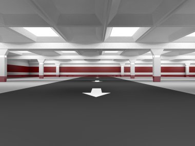 Boş underground otopark 3d render