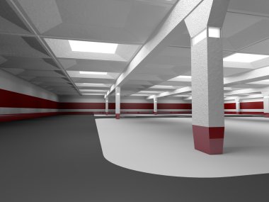 Boş underground otopark 3d render