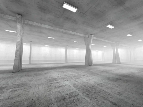 Prázdné podzemní parkoviště 3d vykreslování — Stock fotografie