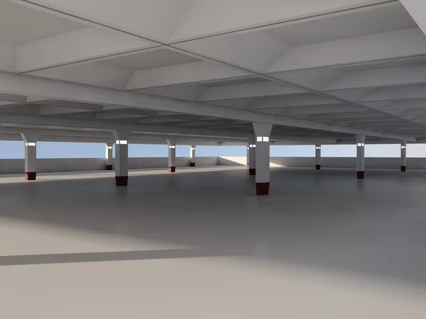 Estacionamiento vacío 3D renderizado —  Fotos de Stock