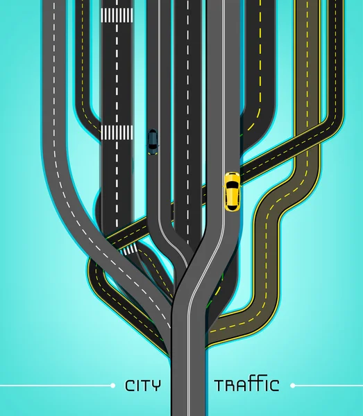 City Traffic Roads — Stockvector