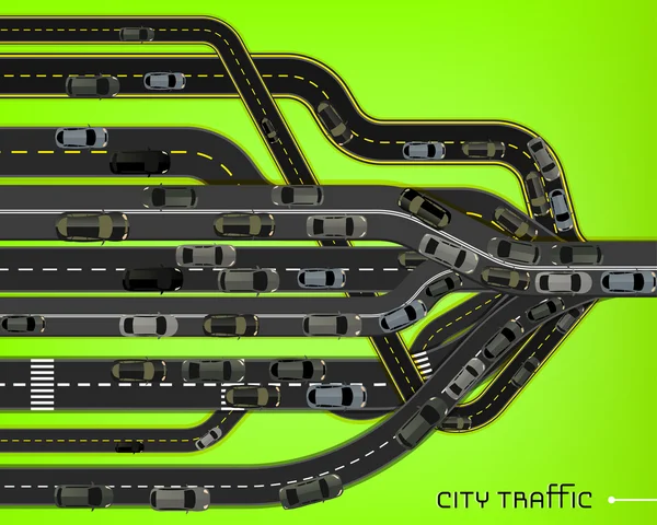 City Traffic Roads — Stockvector