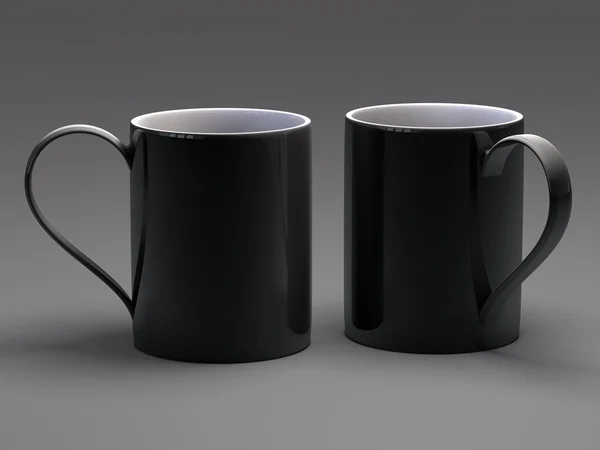 Tasse vide vierge pour café ou thé isolé sur fond gris 3D — Photo