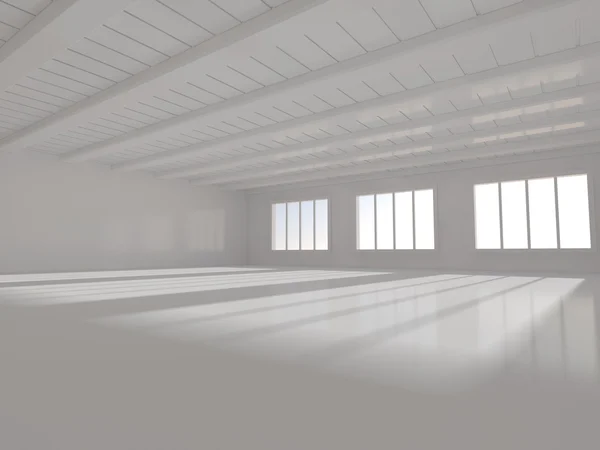 白い部屋はウィンドウの 3 d レンダリング — ストック写真