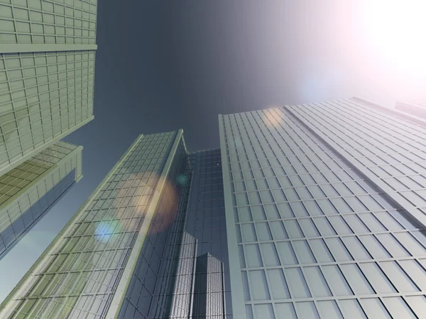 Rascacielos 3D renderizado — Foto de Stock