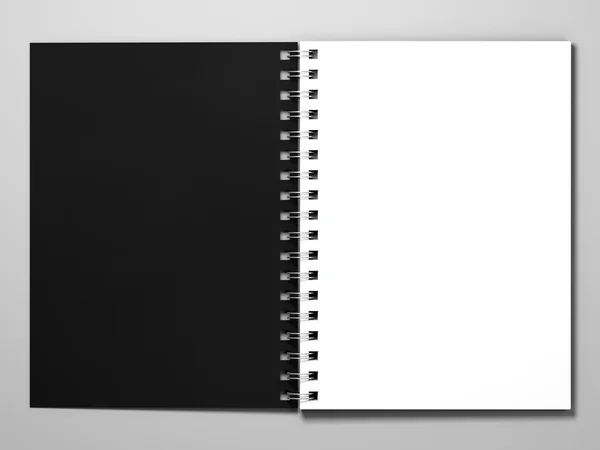 Diary on white background. 3d rendering — 图库照片