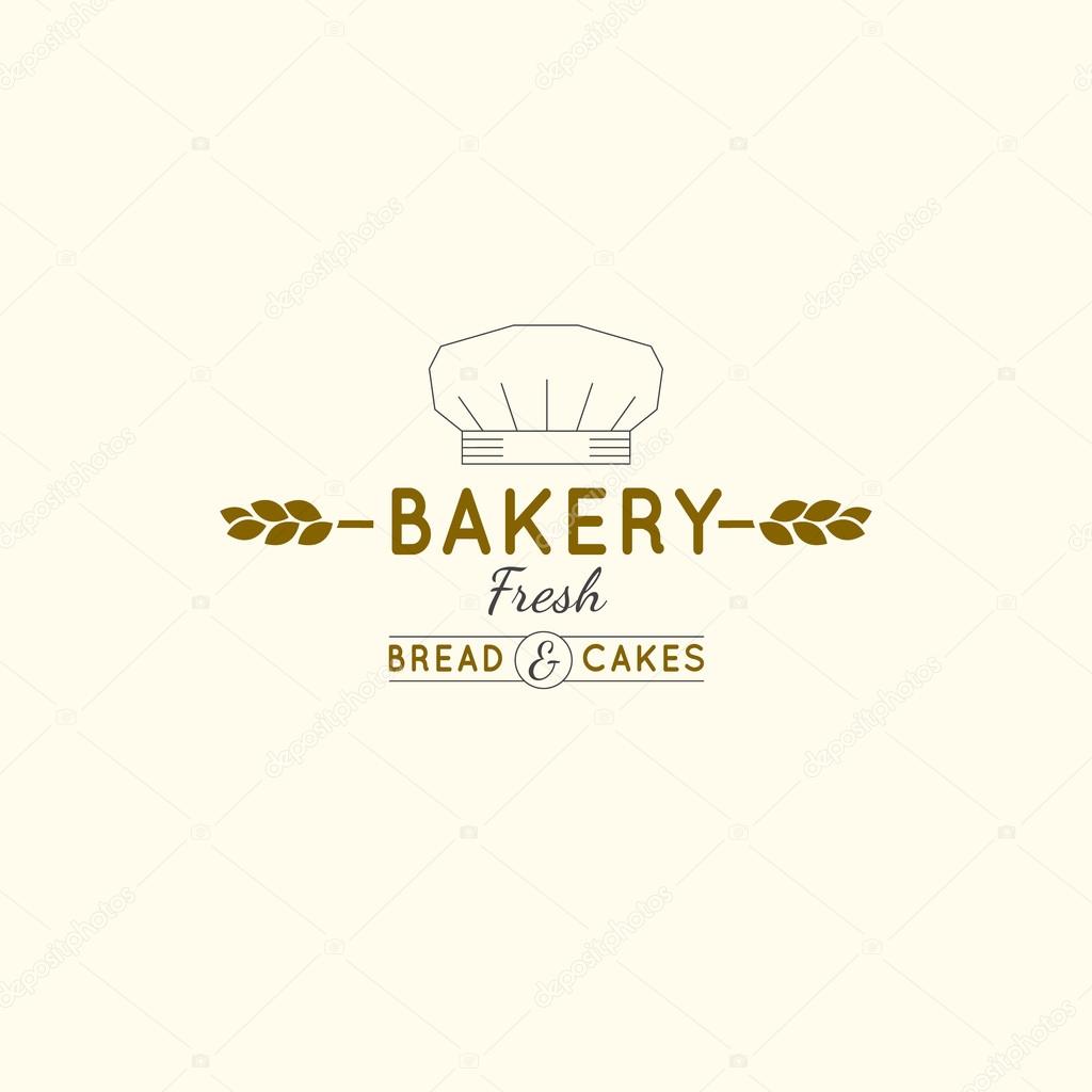 Vector editable illustration of beautiful hand drawn bakery logotype in a shape of freshly baked goods. Useful for bakery and bread shop logo designs, labels, badges and design elements.
