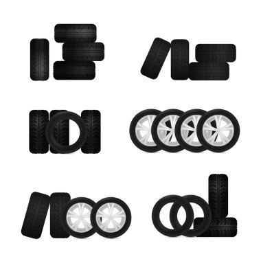 Tires collection vector
