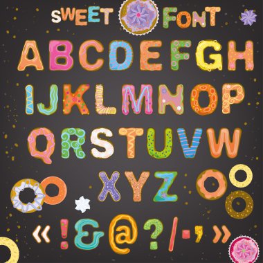 Sweet font vector clipart