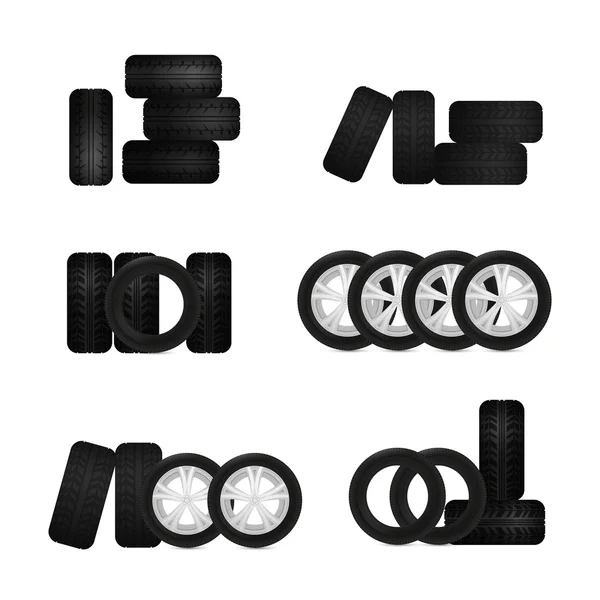 Tires collection vector — 스톡 벡터