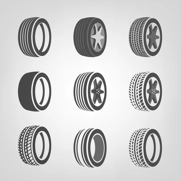 Tires collection vector — ストックベクタ