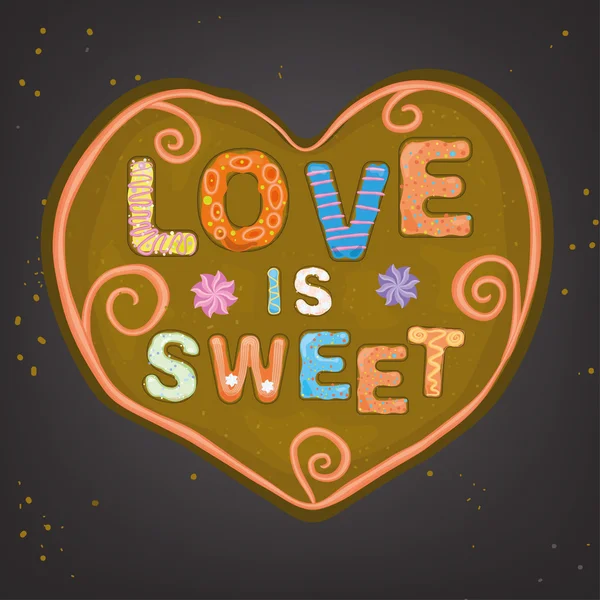 Love Gingerbread vector — Stock Vector