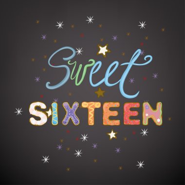 Sweet vector Sixteen clipart