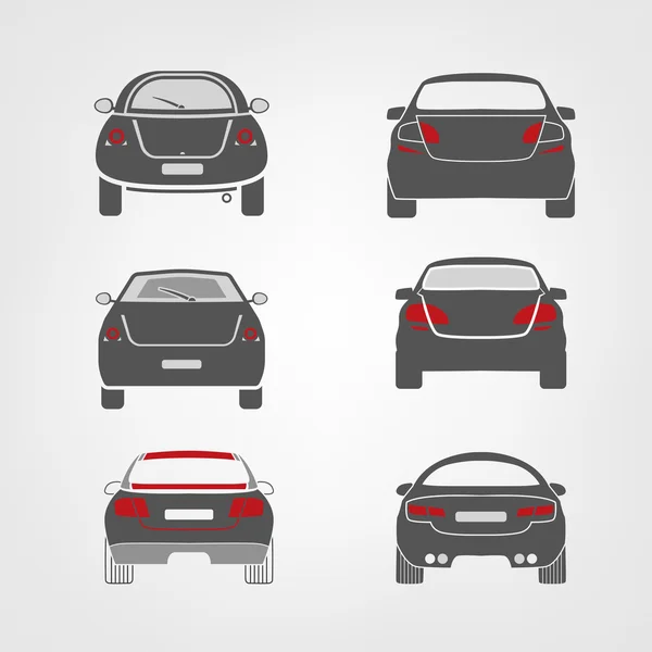 Siluetas de coche vectorial — Vector de stock