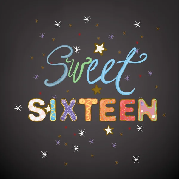 Sweet vector Sixteen — Stock Vector