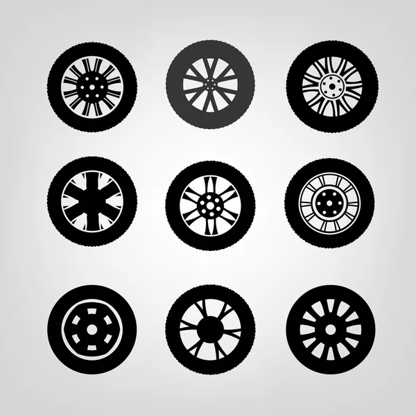 Ícones de pneus-03 A —  Vetores de Stock