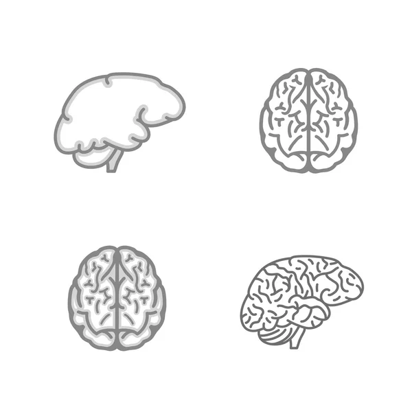 Conjunto de iconos cerebrales — Vector de stock