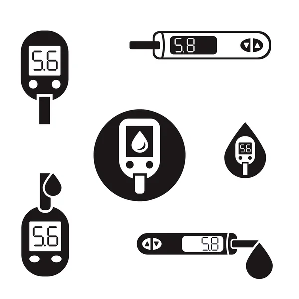 Diabetes-Glukometer-Symbole 08 a — Stockvektor