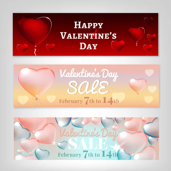 Valentijn banners set — Stockvector