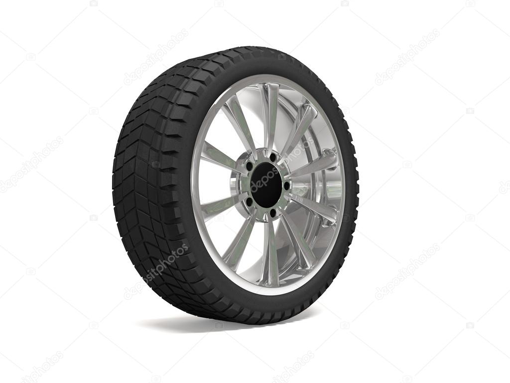 Car wheel 3d rendering