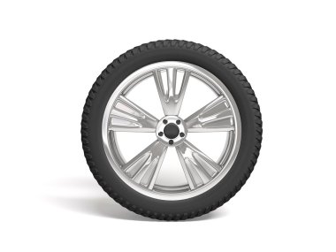 Wheel white. 3d rendering