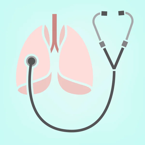 Stethoscope lungs Icon — Stock Illustration Stethoscope lungs Icon Stock Illustration
