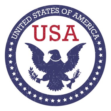 Grunge yuvarlak damga Amerika Birleşik Devletleri - ABD