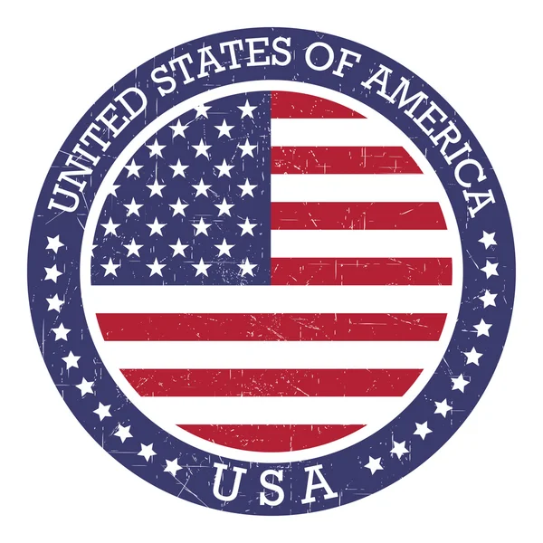Грамматическая круглая марка США - США — стоковый вектор