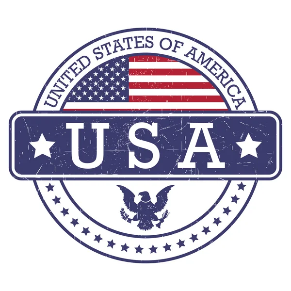 Грамматическая круглая марка США - США — стоковый вектор