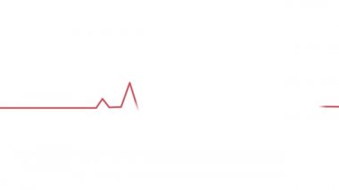 Kardiyogram kalp atışı ısı dalgası kırmızı neon ışık döngüsü canlanıyor.