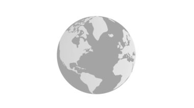 Gümüş Düz Dönen Dünya Tasarımı Animasyon Arkaplan Görüntüsü