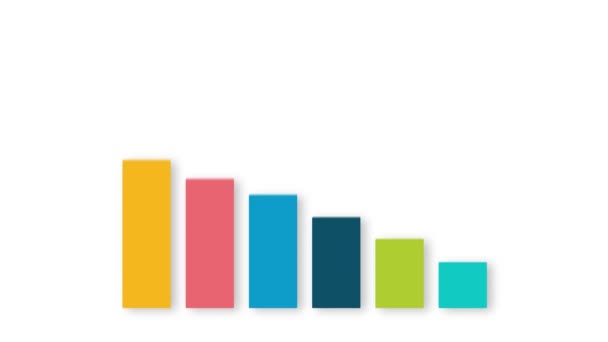 カラフルな成長グラフビジネスの成長チャート成長カラフルな市場ビジネスグラフ市場チャート市場カラフルな列グラフ列グラフカラフルなアニメーショングラフアニメーションチャート3D — ストック動画