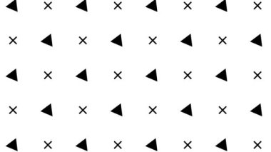 Renkli üçgenler, daireler, çizgiler ve zikzaklar içeren soyut siyah desenli arka plan. Geometrik şekilli Memphis tarzı. Döngü.