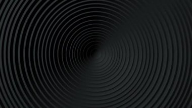Çemberlerin soyut şekli ve yer değiştirme etkisi. Siyah temiz halkalar animasyonu. İş sunumu için soyut bir özgeçmiş. Kusursuz döngü 4k 3d oluşturucu