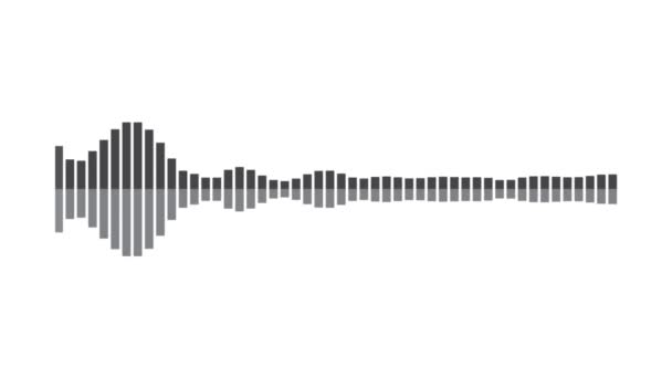 Minimalistyczny Waveform Audio. Streszczenie Black na białym tle fal dźwiękowych. Animacja 3D w pętli renderowanej — Wideo stockowe