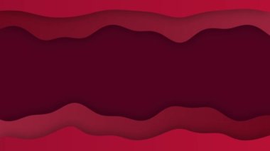 Koyu kırmızı kağıt soyut hareket tasarımı dalgaları. Zarif dalgalı bir arka plan. Kusursuz döngü. Video animasyonu Ultra HD 4K 3840x2160