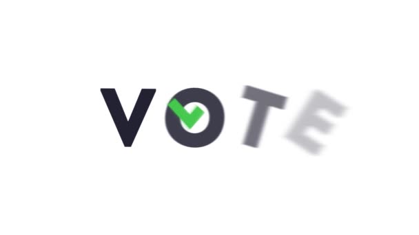 Stem tekst animatie met checkbox, Amerikaanse verkiezing concept, zwart, groene kleuren — Stockvideo