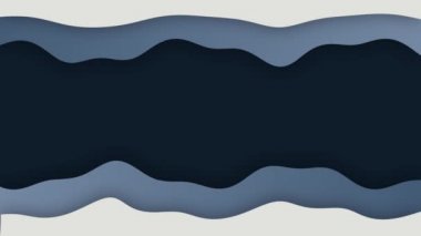 Koyu mavi kağıt soyut hareket tasarımı dalgaları. Zarif dalgalı bir arka plan. Kusursuz döngü. Video animasyonu Ultra HD 4K 3840x2160