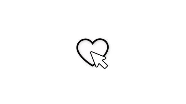 4k hand sätter en liknande, trycka på det röda hjärtat isolerad på en ljusrosa bakgrund. Stoppa rörelse animation. Minimalistiskt koncept. Sociala nätverk. — Stockvideo