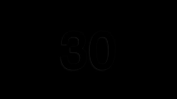 Black countdown one minute animation from 100 to 0 seconds. Modern flat design with animation on black background. 4K. — Stock Video