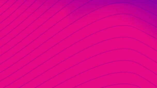 Banderas coloridas abstractas. Formas futuristas dinámicas para la animación en 3D de 4k de filas y filas de rayas de color púrpura y rosa ondulantes. Animación de gradiente de onda colorida. Patrones geométricos futuros — Vídeo de stock