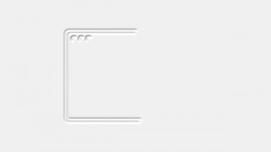 Tarayıcı penceresi neomorfizm simge animasyonu beyaz arkaplanda izole edildi. 4K