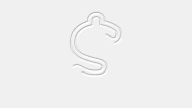 Beyaz arkaplanda dolar sembolü izole edildi. 4k video