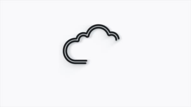 Cloud download 3d icona isolata su sfondo bianco. — Video Stock