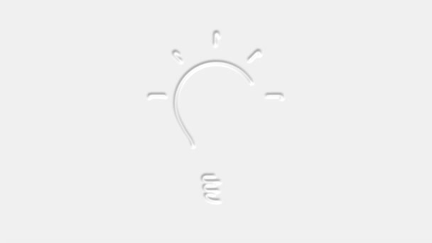Icona luminosa isolata su sfondo bianco. Concetto di idea. 4K — Video Stock