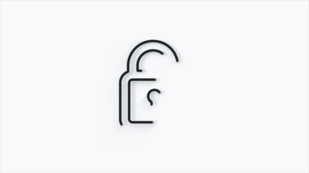 Иконка Lock 3d выделена на белом фоне. Знак "Замок". Безопасность, безопасность, защита, концепция конфиденциальности. 4k — стоковое видео